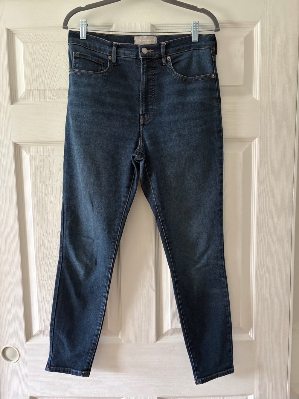 Everlane Women’s High Rise Skinny Jeans in Dark Blue Wash